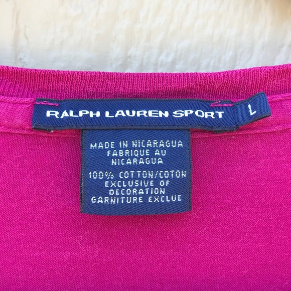 [Ralph Lauren Sport] Bright Pink Purple v Neck L - Picture 7 of 9